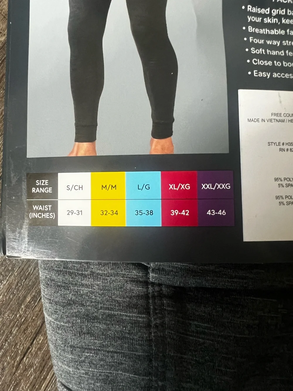 Free Country Force Grid Fleece Base Layer Top and Bottom-‎ Size Large